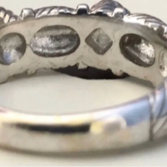 *Judith Ripka* 🌺COQUETTE🌺 Sz 6.75 925 SS Wrapped-Pearl Triple Cable Band Ring - Picture 12 of 13